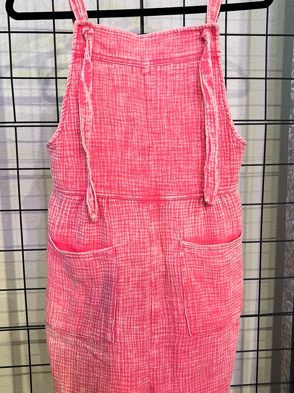 Zenana Pink Cotton Gauze Romper Dress